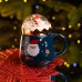 Чашка фарфоровая с крышкой Christmas 400 (мл) Синий Yiwu FM-CS-41B