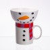 Набор фарфоровая чашка с пиалой Snowman 350 (мл) чашка на подарок новогодняя для чая и кофе CR-1-49