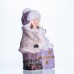 Новогодняя фигурка с подсветкой Девочка с медвежонком из фарфора 12×7×20 (см) новогодний декор для дома, квартиры на подарок