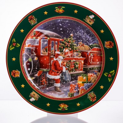 Набор новогодних тарелок из фарфора Santa 6 (шт) Ø26.5 см HP-SDHK-6