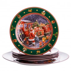 Набор новогодних тарелок из фарфора Santa 7шт Ø26.5/19см Yiwu HP-SDHK-11 Набор новогодних тарелок из фарфора Santa 7шт Ø26.5/19см Yiwu HP-SDHK-11