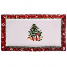 Блюдо сервировочное новогоднее для закусок Christmas 30.5×17.5×2.5 (см) прямоугольное из фарфора HP-SDHK-21