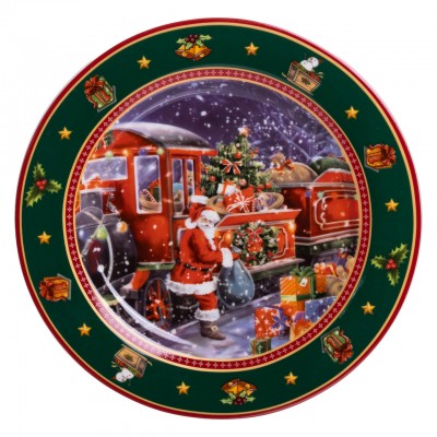 Набор новогодних тарелок фарфоровых Santa 6 штук Yiwu HP-SDHK-7