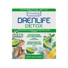 Диетическая добавка Drenlife Detox лайм-имбирь, 30 стиков по 10 мл | Детокс и поддержка печени