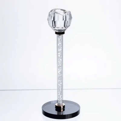 Стеклянный подсвечник Crystal Pillar 22см на стол высокий декоративный HP-7-26