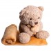 Игрушка-подушка Медведь с малышом и пледом 110x140 см бежевый 509-33P