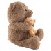 Игрушка-подушка Медведь с малышом и пледом 110х140 см коричневый 509-33BR