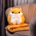 Мягкая игрушка-подушка с пледом Хомяк 110×160 (см) плюшевый детский плед 3в1 Желтый 7090Y