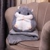 Мягкая игрушка-подушка с пледом Хомяк 110×160 (см) плюшевый детский плед 3в1 Серый 7090G