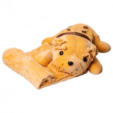 Игрушка-подушка с пледом внутри Собака обнимашка 65 (см) Коричневый Colorful Home 9527-40BR