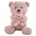 Игрушка-подушка Медведь с малышом и пледом 110х140 см розовый 509-33P