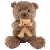 Игрушка-подушка Медведь с малышом и пледом 110х140 см коричневый 509-33BR