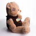 Мягкая игрушка с пледом 110х140 см Мишка Тедди в коричневом свитере бежевый 509-35BRBR