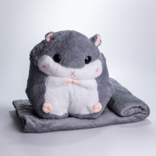 Мягкая игрушка-подушка с пледом Хомяк 110×160 (см) плюшевый детский плед 3в1 Серый 7090G Мягкая игрушка-подушка с пледом Хомяк 110×160 (см) плюшевый детский плед 3в1 Серый 7090G