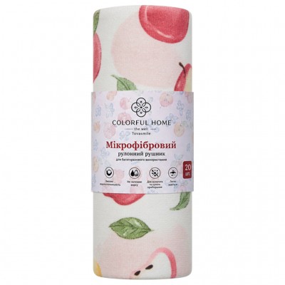 Салфетки в рулоне Яблоко 20 штук 25×25 см из микрофибры Colorful Home 515-17-60JAB