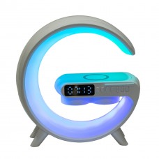 Портативная колонка с зарядкой для телефона и RGB-подсветкой 15 Вт белая UR126
