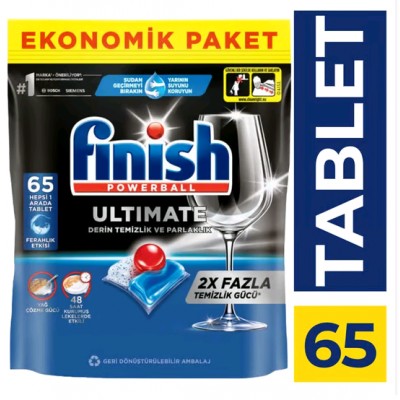 Капсулы для посудомоечной машины Finish Ultimate All in 1 65 шт, таблетки для мытья посуды, мощное очищение и защита