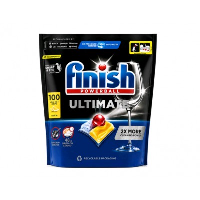 Капсулы для мытья посуды Finish Ultimate All in 1 100 шт, таблетки-капсулы для посудомоечной машины, мощное очищение