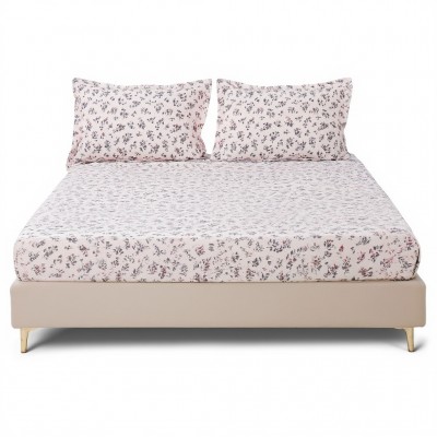 Комплект трикотажный простыня на резинке 180*200 см с наволочками blooms 004-107-18-48-3-7