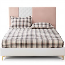 Комплект трикотажный простыня на резинке 180*200 см с наволочками checkered 004-107-18-48-3-3