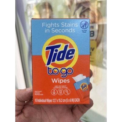 Салфетки для быстрого удаления свежих пятен Tide To Go Stain Remover Wipes for Clothes, Салфетки для мгновенного удаления пятен