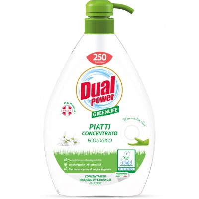 Гель для мытья посуды Dual Power с дозатором Green Life 1 л