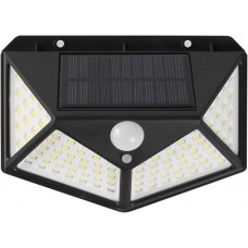 Уличный фонарь настенный 100 LED с датчиком движения и солнечной панелью для фасадов ворот двора HP-L-7