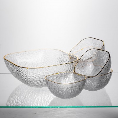 Набор салатниц Golden 7 штук, 1,5 л/0,2 л с золотой окантовкой Yiwu HP-34-43