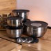 Набор мисок из нержавеющей стали 5 штук с крышками и терками салатники из нержавейки 5/4/ 2.5/2/1.5 л