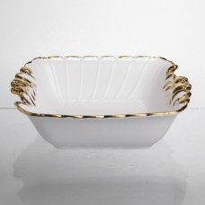 Салатница фарфоровая Aurelia 22,2*20*6,2 см с золотым декором Yiwu YYSH1222