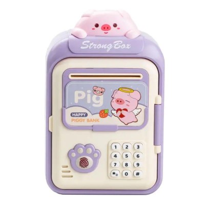 Сейф-копилка детская с купюроприемником и кодовым замком Pig Фиолетовый HP12265V