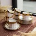 Чайный сервиз на 6 персон фарфоровый Golden Eye 80 мл Yiwu J2458
