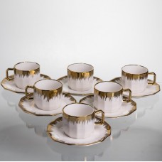 Чайный сервиз на 6 персон фарфоровый Golden Eye 80 мл Yiwu J2458