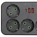 Сетевой фильтр-удлинитель 4 розетки 2xUSB-A 1xUSB-C 5м черный HP-5-48