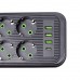 Сетевой фильтр 4.8 м удлинитель на 8 розеток с 3 USB 1 Type-C и кнопкой отключения F20U Белый HP-5-30