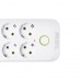 Сетевой фильтр 5 м удлинитель F06U на 6 розеток 4 USB 1 Type-C и кнопкой отключения Белый HP-5-25