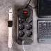 Сетевой фильтр удлинитель 5 м на 6 розеток 4 USB 2 Type-C и кнопкой выключения HP-5-16