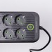 Сетевой фильтр 2.8 м удлинитель на 8 розеток с 3 USB 1 Type-C и кнопкой отключения F20U Черный HP-5-28