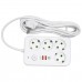 Сетевой фильтр-удлинитель 4 розетки 2xUSB-A 1xUSB-C 5м белый HP-5-47