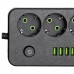 Сетевой фильтр-удлинитель 5 розеток 4xUSB-A 1xUSB-C 3м черная HP-5-50