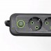 Сетевой фильтр черный с выключателем 3 розетки 3хUSB-A 3м HP-5-34
