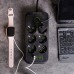 Сетевой фильтр 3 м удлинитель F06U на 6 розеток 4 USB 1 Type-C и кнопкой отключения Черный HP-5-24