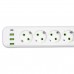 Сетевой фильтр-удлинитель 5 розеток 3xUSB-A 1xUSB-C 5м белый HP-5-43