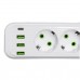 Сетевой фильтр-удлинитель 3 розетки 3xUSBxA 1xUSB-C 3м белый HP-5-33