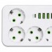 Сетевой фильтр-удлинитель 5 розеток 4хUSB-A 1хUSB-C 5м белая HP-5-51