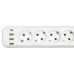 Сетевой фильтр-удлинитель 5 розеток 3xUSB-A 1xUSB-C 3м белый HP-5-41