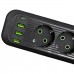Сетевой фильтр-удлинитель 4 розетки 3xUSB-A 1xUSB-C 3м черный HP-5-38M