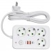 Сетевой фильтр-удлинитель 4 розетки 2xUSB-A 1xUSB-C 3м белый HP-5-45