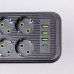 Сетевой фильтр 2.8 м удлинитель на 8 розеток с 3 USB 1 Type-C и кнопкой отключения F20U Черный HP-5-28