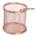Корзина сервировочная для фри и снеков 9×9×9 см с гальваническим покрытием Розовая HP-19-5-R